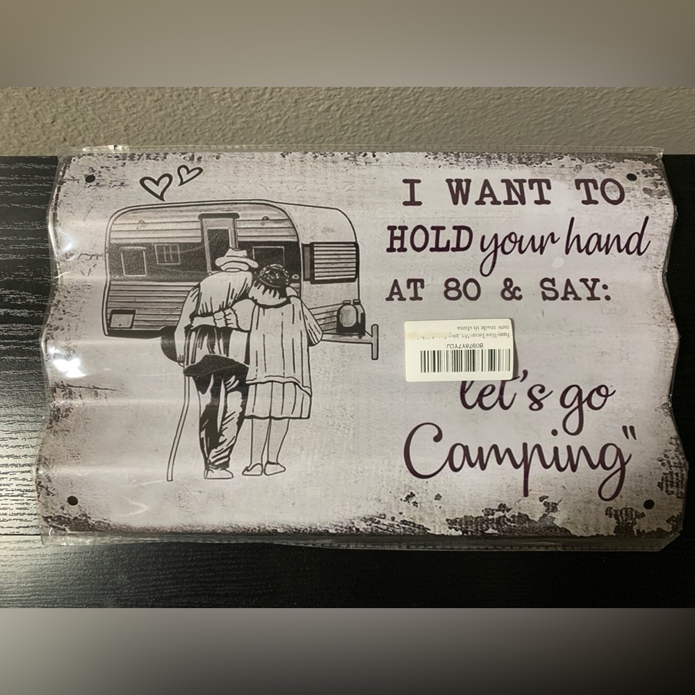 Want To Hold Your Hand Horizontal Tin Metal Sign Cabin, Van, Rv Camping Home New